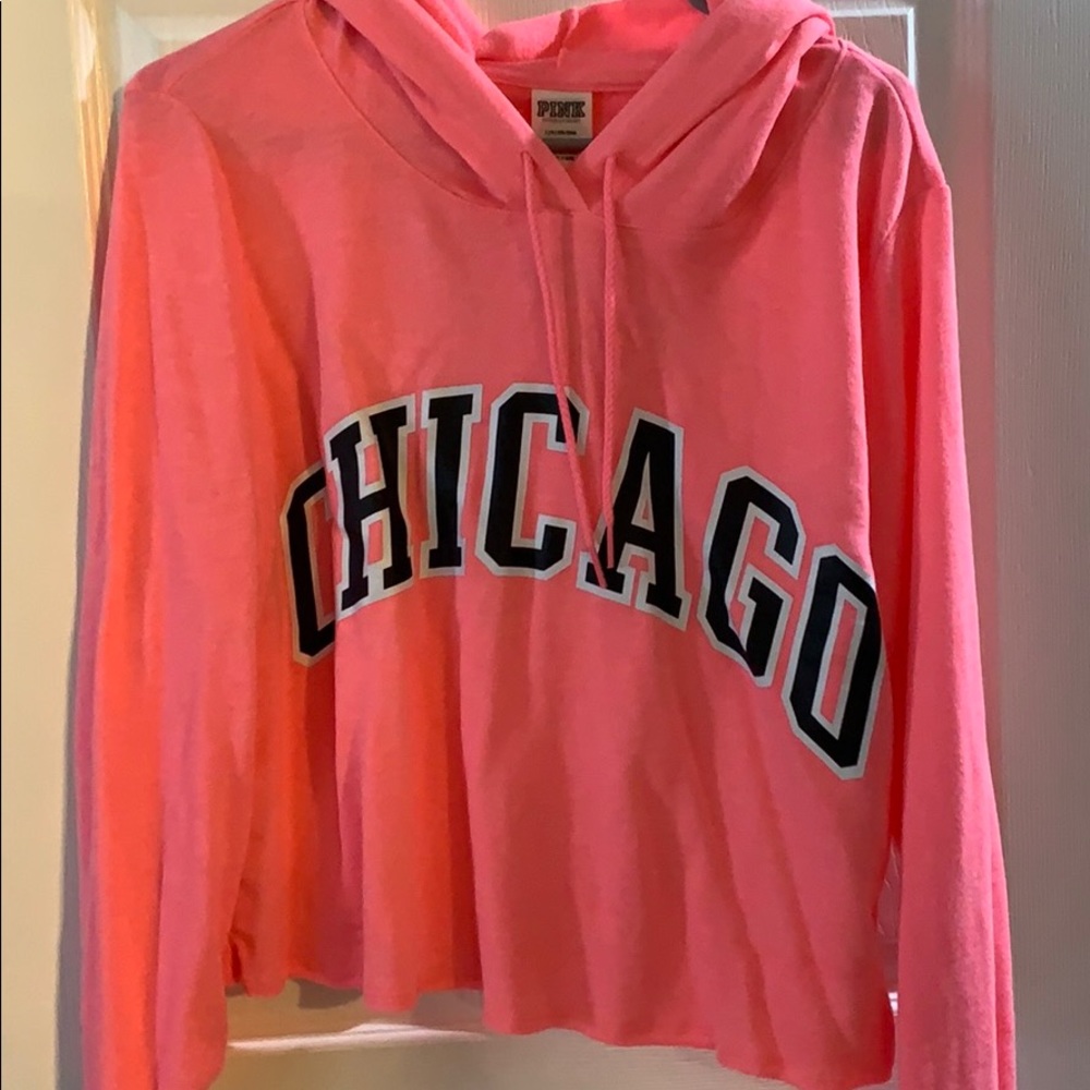 Pink! Chicago crop sweater